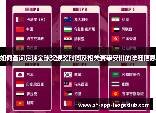 如何查询足球金球奖颁奖时间及相关赛事安排的详细信息