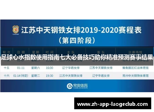 足球心水指数使用指南七大必备技巧助你精准预测赛事结果